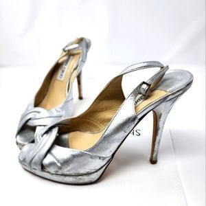 Jimmy Choo Silver Leather Pumps 39